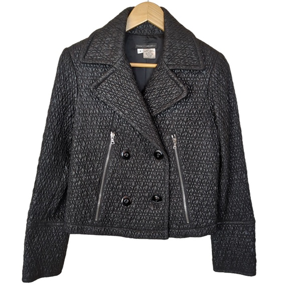 Black Quilted Double Breasted Fall Jacket - Picture 10 of 16